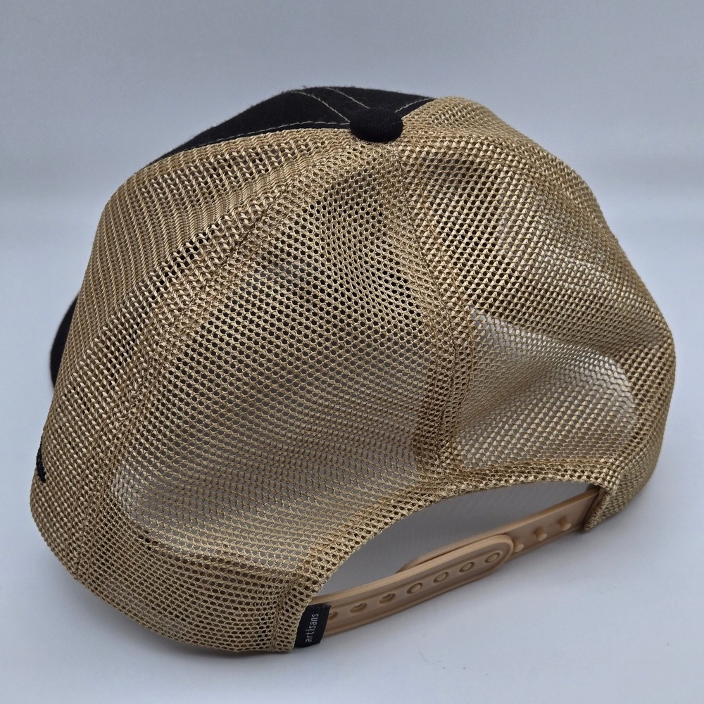 Artisans Snapback Hat Men OSFA Busch Light Ducks Unlimited Black Tan Trucker Cap - Picture 6 of 11